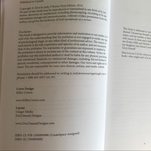 Unwavering Strength by Judy O’Beirn Paperback EUC - Picture 3 of 3